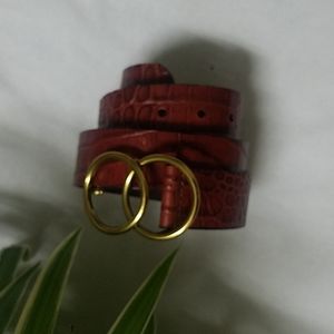 Auxiliary Red Crocodile Belt